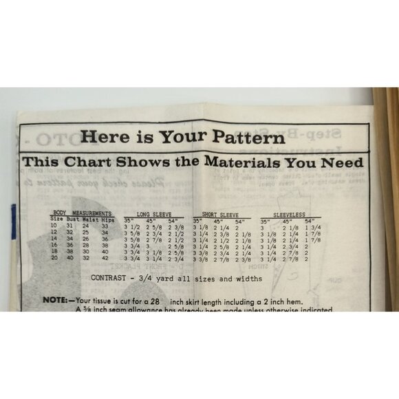 Vintage 1968 Kate Marchbanks Sewing Pattern 1-403 Size 10 Dress With Sleeve Opt - Picture 3 of 3